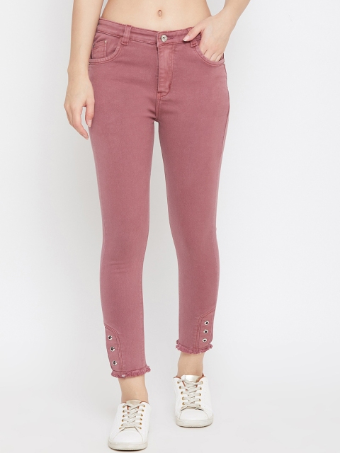 

Purple Feather Women Pink Skinny Fit High-Rise Jeans