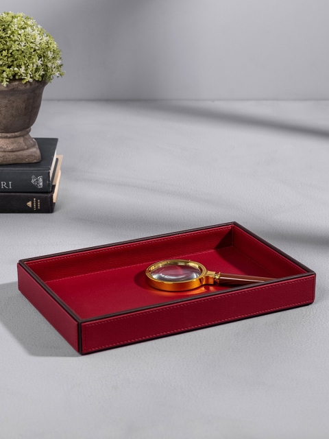 

Pure Home and Living Red Solid Rectangular Tray