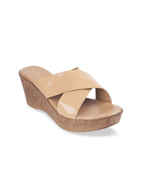 

Mochi Women Beige Solid Sandals