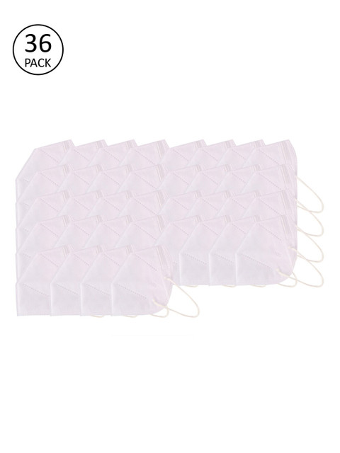 

ZAPATOZ Pack Of 36 White Solid 5-Ply Protective Outdoor N95 Masks