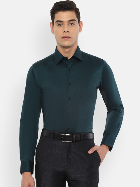 

Van Heusen Men Green Solid Pure Cotton Slim Fit Formal Shirt