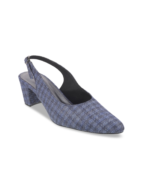 

Mochi Women Blue Woven Design Pumps