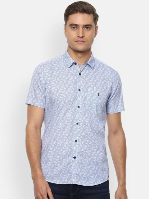 

Louis Philippe Sport Men Blue & White Slim Fit Printed Casual Shirt