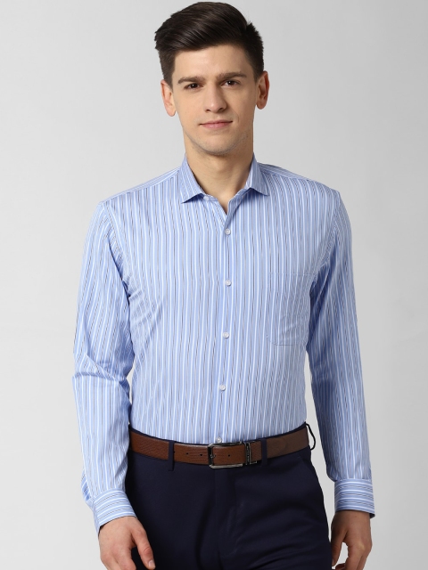 

Peter England Men Blue Slim Fit Striped Formal Shirt