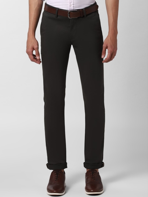 

Peter England Casuals Men Charcoal Grey Solid Slim Fit Regular Trousers