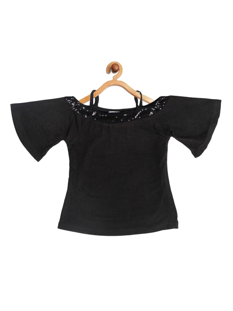 

Tiny Girl Black Flared Sleeves Regular Top