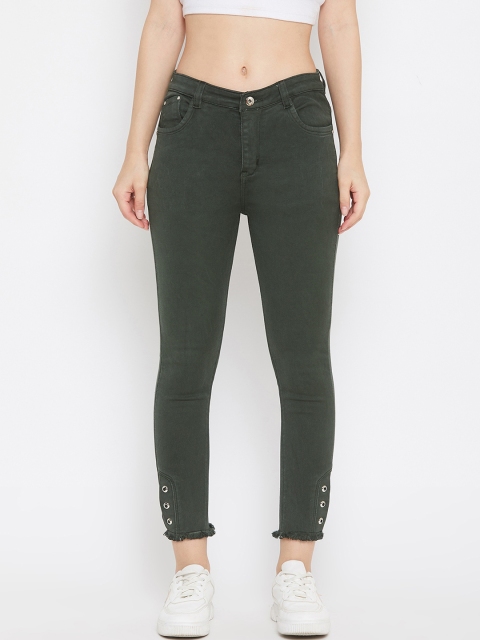 

Purple Feather Women Olive Green Skinny Fit High-Rise Jeans