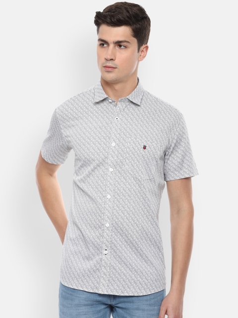 

Louis Philippe Sport Men White & Grey Slim Fit Printed Casual Shirt