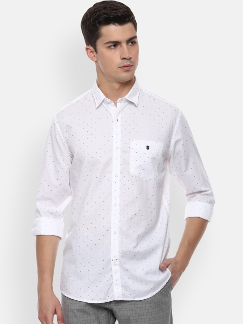 

Louis Philippe Sport Men White Slim Fit Printed Pure Cotton Casual Shirt
