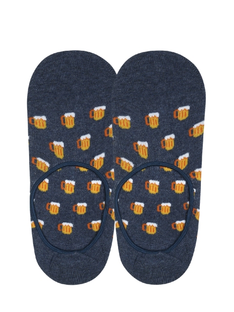

Soxytoes Men Blue & Yellow Patterned Casual Shoe Liners Socks
