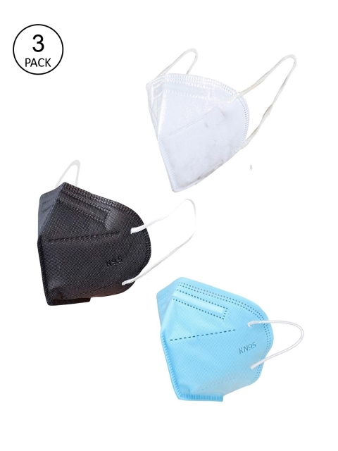 

OOMPH Pack of 3 Solid 5-Ply Reusable Anti-Pollution KN95 Masks, Black