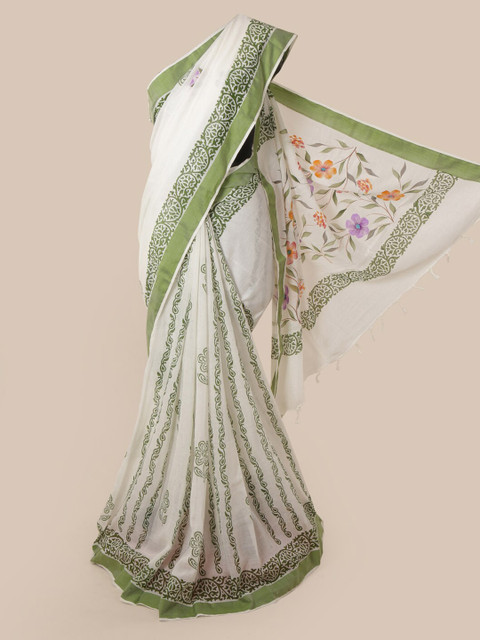 

Pothys White Woven Design Saree