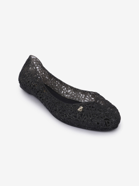 

Jelly Bunny Women Black Textured Leather Ballerinas Flats
