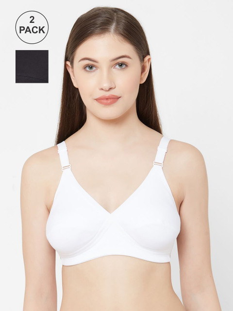 

Juliet Pack Of 2 Black & White Solid Non-Wired Non Padded Everyday Bra