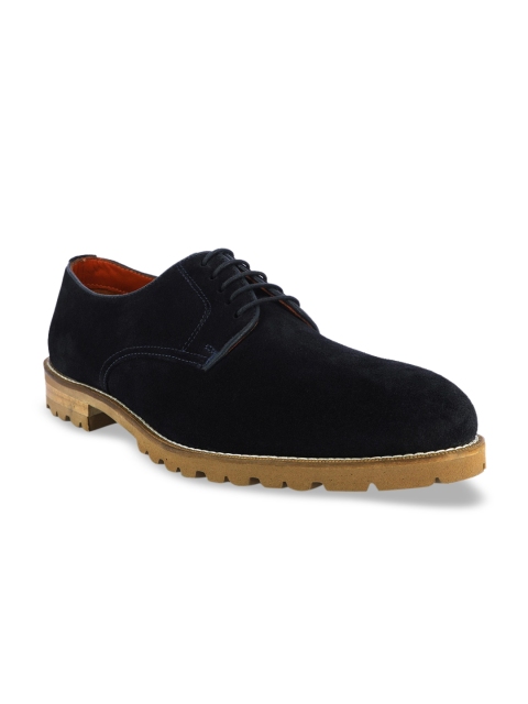 Alberto Torresi Men Navy Blue Leather Derbys