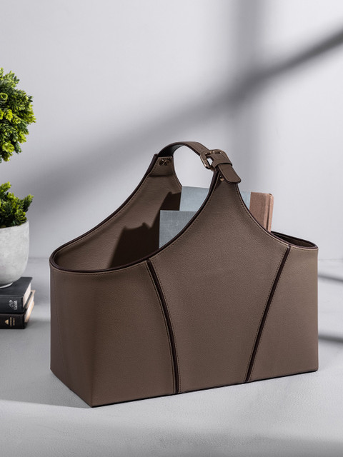 

Pure Home and Living Brown Magazine Basket