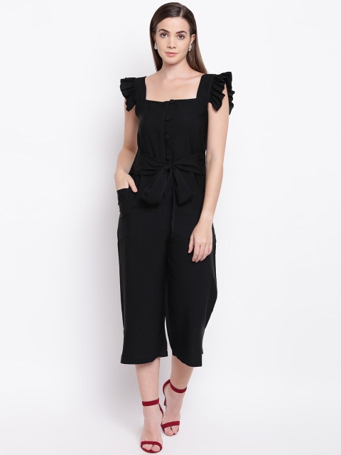 

Cottinfab Women Black Solid Culotte Jumpsuit