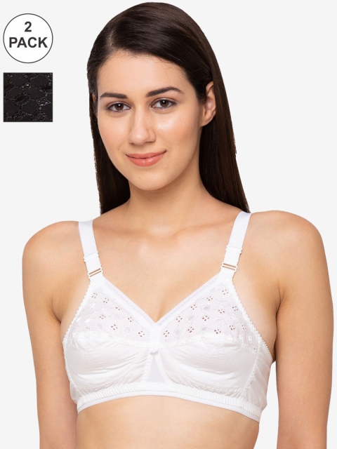 

Juliet Pack Of 2 White & Black Non-Wired Cotton Everyday Bras