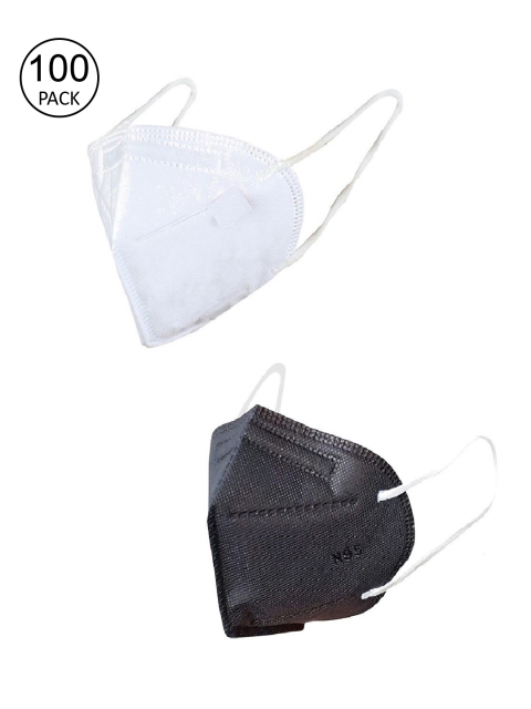 

OOMPH Unisex Pack of 100 Black & White 5 Ply Reusable Outdoor KN95 / N95 Masks