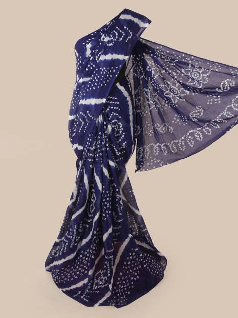 

Pothys Blue Printed Cotton Blend Saree