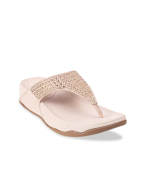 Mochi Women Beige Embellished Sandals