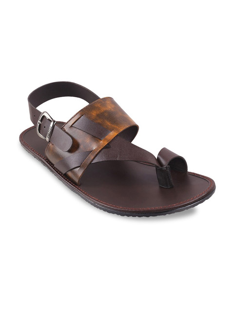 

Metro Men Brown Leather Comfort Sandals