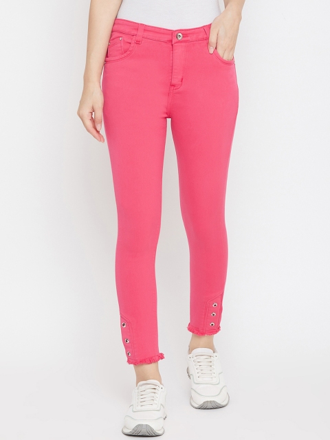 

Purple Feather Women Peach-Coloured Skinny Fit High-Rise Jeans