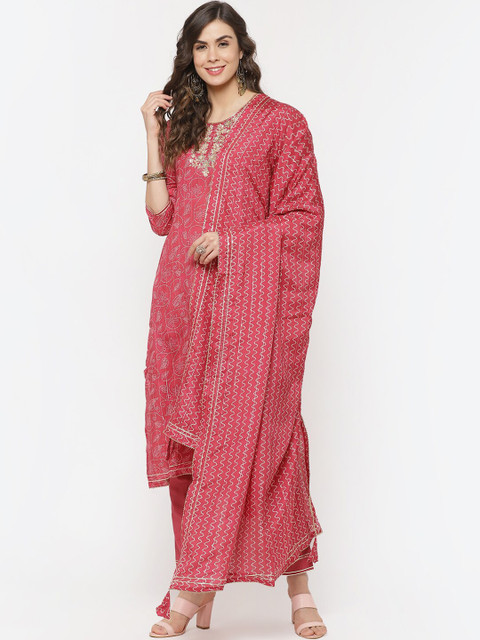 

Biba Women Pink Muslin Suit
