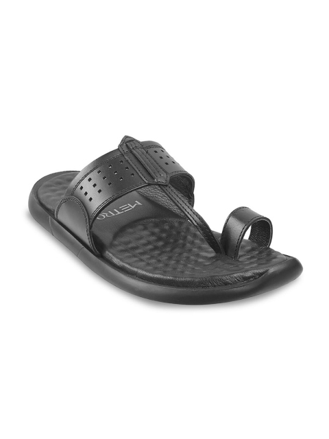 

Metro Men Black Leather Comfort Sandals