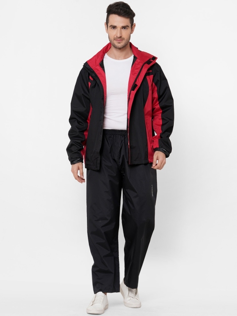 

Zeel Men Black & Red Colourblocked Rain Suit