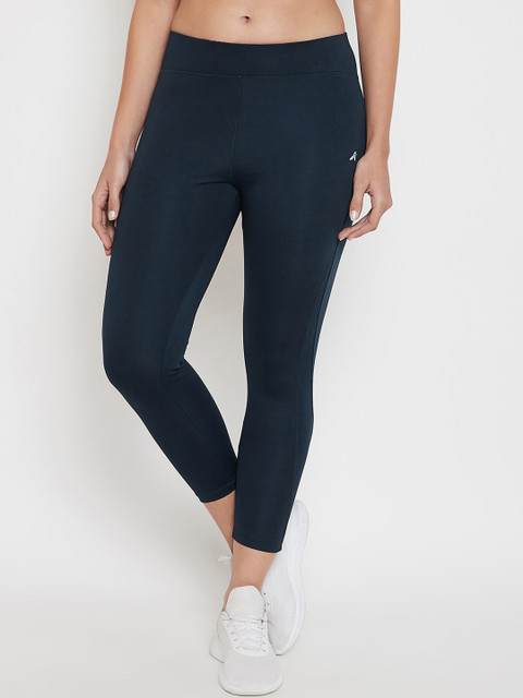 

ATHLISIS Women Navy Blue Solid Performance Quick Dry Training Tights