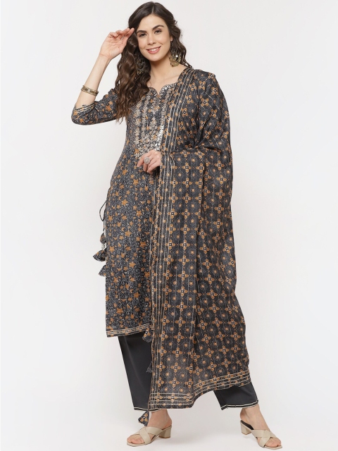 

Biba Yellow & Charcoal Cotton Blend Unstitched Dress Material