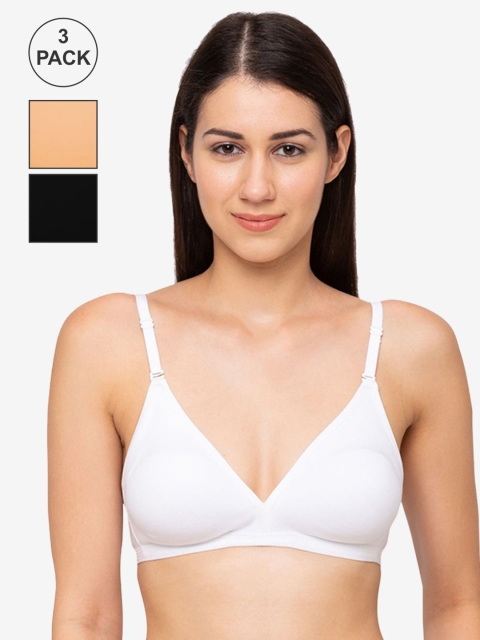 

Juliet Pack Of 3 Solid Non-Wired Non Padded T-shirt Bra, Nude