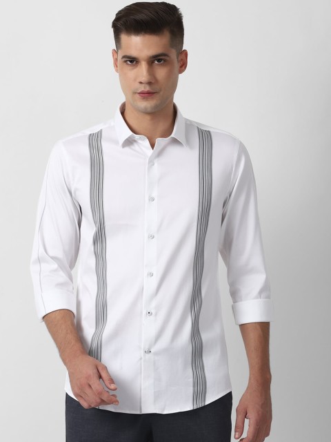 

Louis Philippe Sport Men White & Black Slim Fit Striped Casual Shirt
