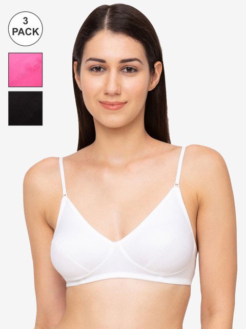 

Juliet Pack Of 3 Solid Non-Wired Non Padded Everyday Bras, Black