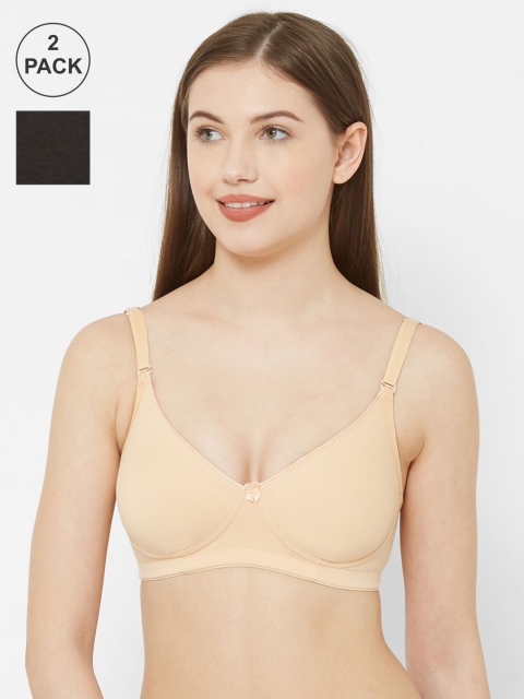 

Juliet Pack of 2 Nude & Black Solid Non-Wired Non Padded Everyday Bra