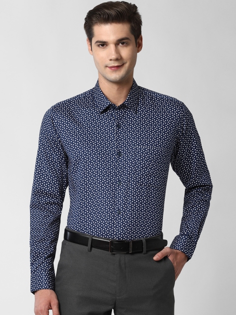 

Peter England Men Navy Blue Regular Fit Printed Formal Shirt