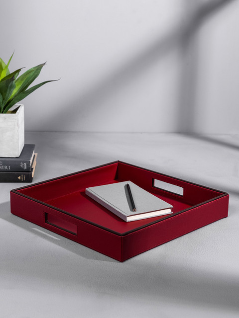 

Pure Home and Living Red & Brown Textured Organiser Tray