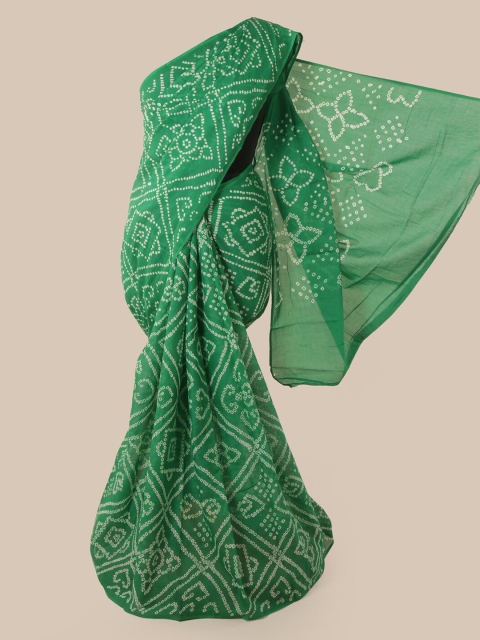 

Pothys Green Printed Cotton Blend Saree