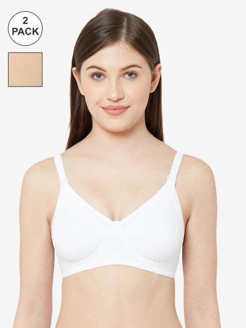

Juliet Pack of 2 Solid Non-Wired Non Padded Everyday Bra, White