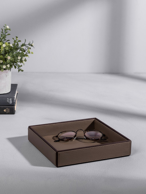 

Pure Home and Living Brown Solid Square Organiser Tray