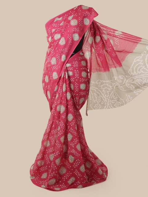 

Pothys Pink & Beige Cotton Blend Printed Saree
