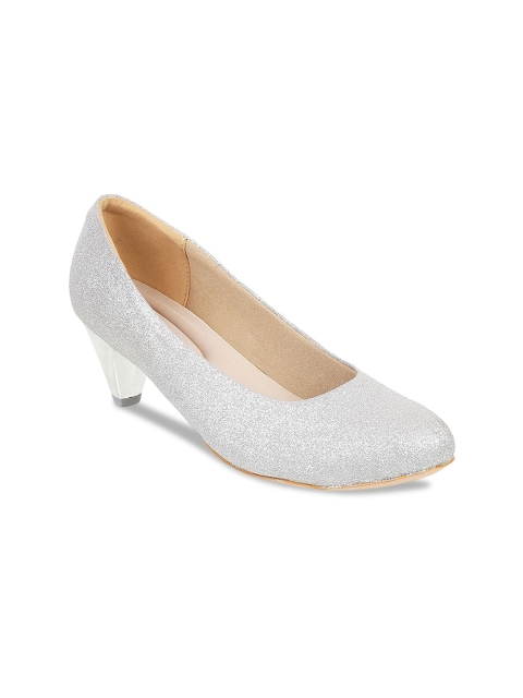 

Mochi Women Silver-Toned Colourblocked Pumps