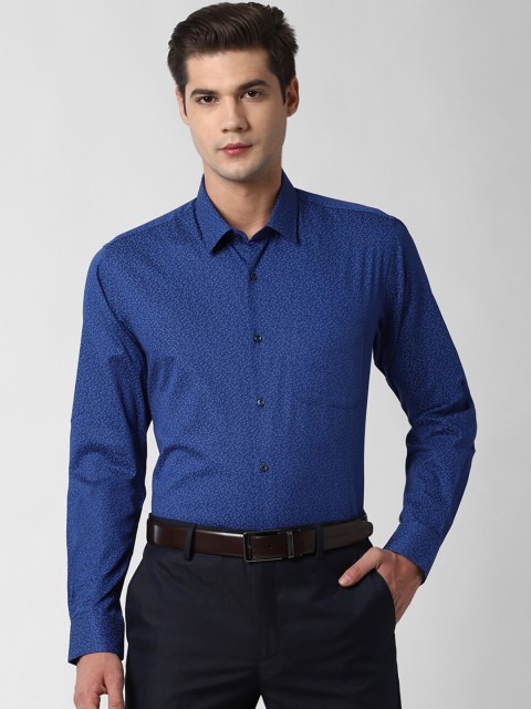 

Peter England Men Blue Regular Fit Floral Printed Formal Shirt