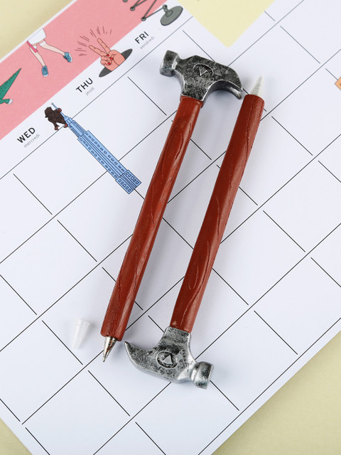 

Bigsmall Set Of 2 Hammer Toolkit Ball Point Pens, Brown