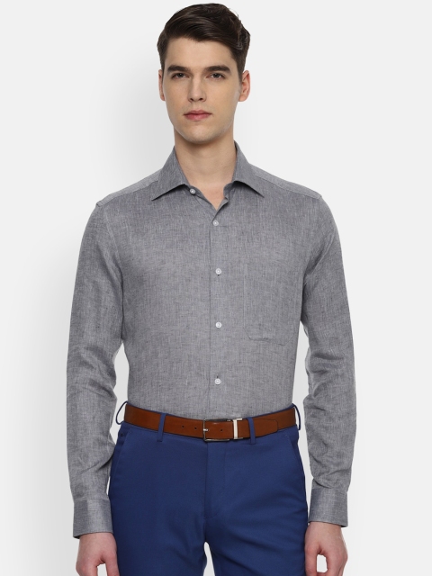 

Louis Philippe Men Grey Regular Fit Solid Casual Shirt