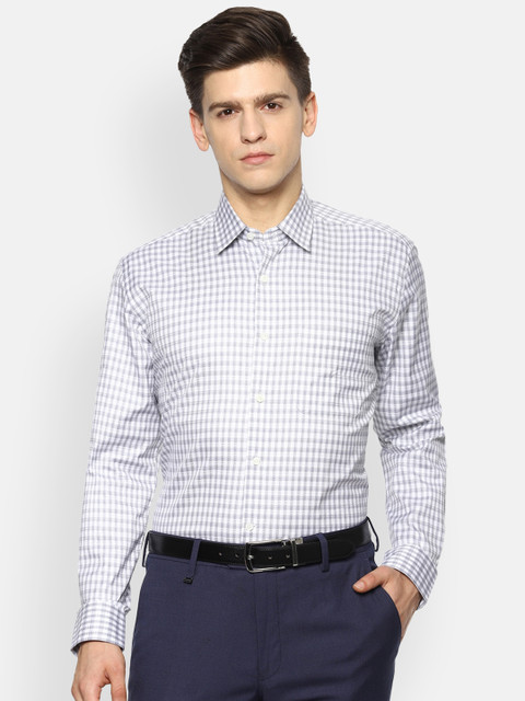 

Luxure by Louis Philippe Men Grey Regular Fit Checked Casual Shirt