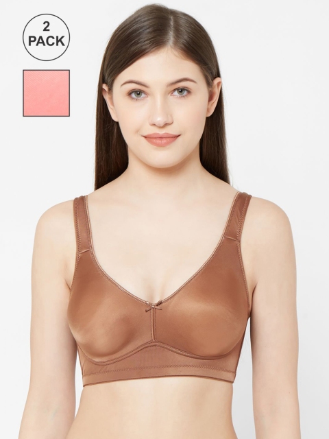 

Juliet Pack of 2 Coffee Brown & Coral Non Padded Everyday Bra
