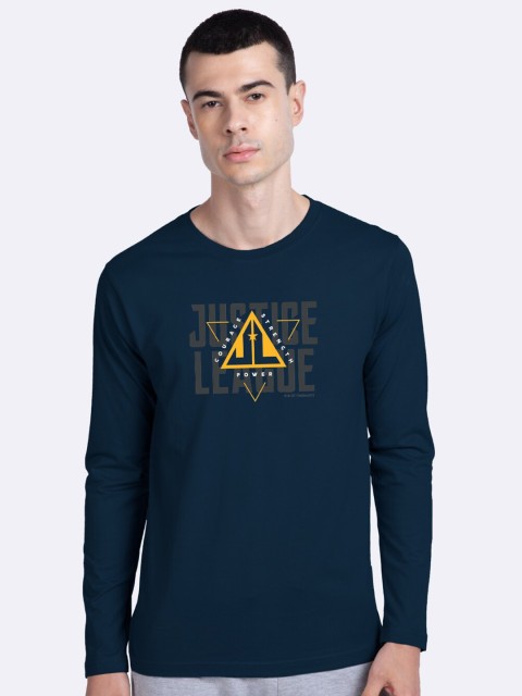 

Bewakoof Men Navy Blue Printed Round Neck T-shirt