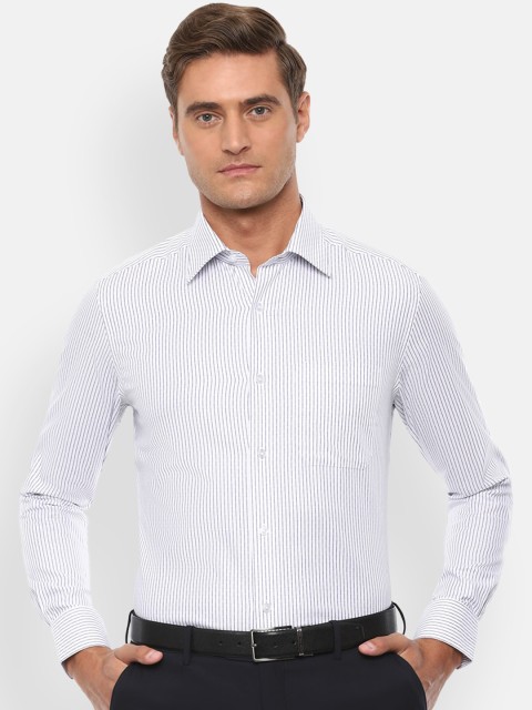 

Louis Philippe Men White Regular Fit Striped Casual Shirt